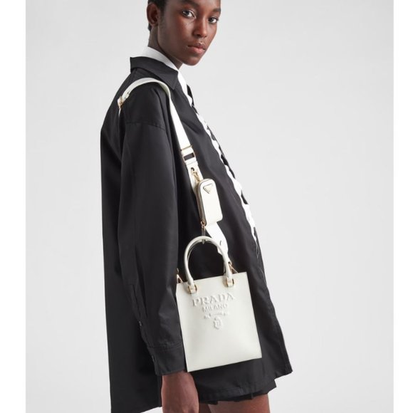 PRADA White Leather Crossbody Bag - Picture 5 of 5